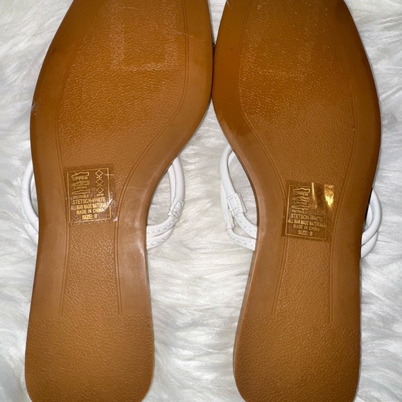 Azalea Wang Stetson Women's White Knot Slip-On Sandals Size 8 Summer Travel - Picture 5 of 6